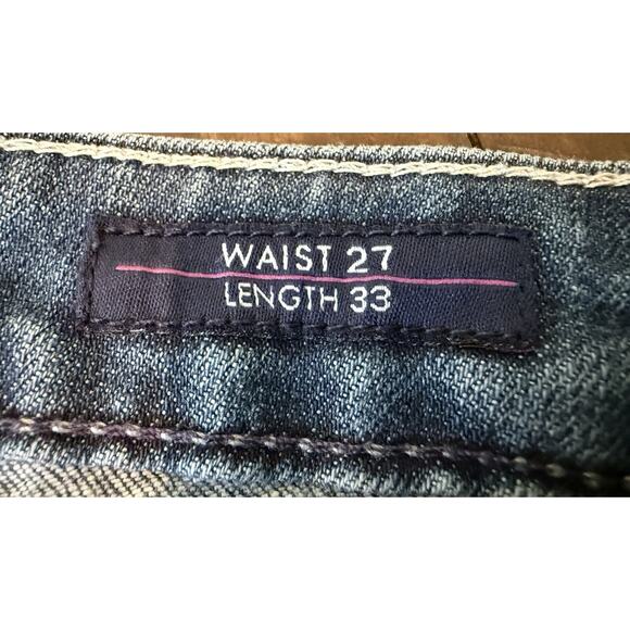 Vigoss Bootcut Jeans Women’s Size 27 27x33 Denim Stretch Distressed Raw Hem - Picture 4 of 16